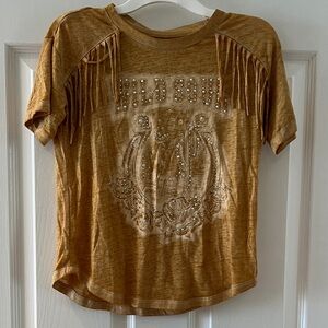 Wild Soul Cowgirl Kids Fringe T-Shirt - Brown